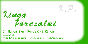 kinga porcsalmi business card